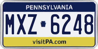 PA license plate MXZ6248