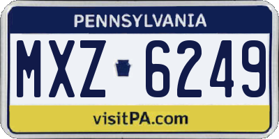 PA license plate MXZ6249