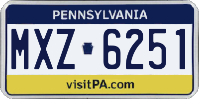 PA license plate MXZ6251