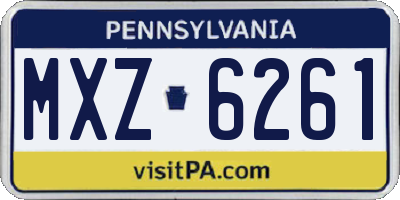 PA license plate MXZ6261