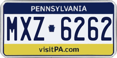 PA license plate MXZ6262