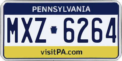 PA license plate MXZ6264