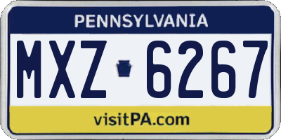 PA license plate MXZ6267
