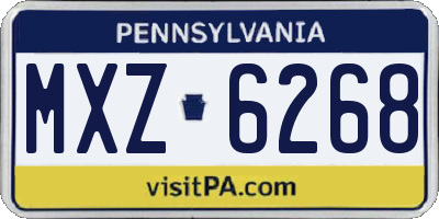 PA license plate MXZ6268