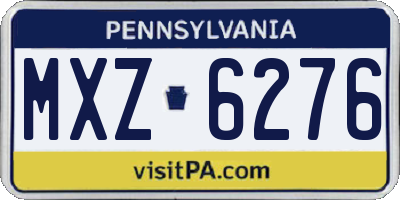 PA license plate MXZ6276