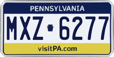 PA license plate MXZ6277