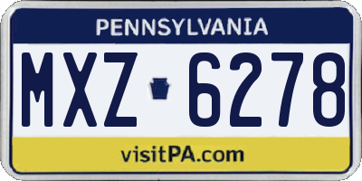 PA license plate MXZ6278