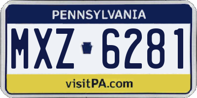 PA license plate MXZ6281