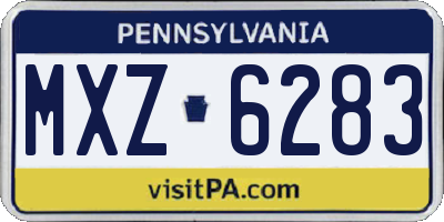 PA license plate MXZ6283