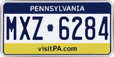 PA license plate MXZ6284