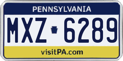 PA license plate MXZ6289