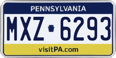 PA license plate MXZ6293