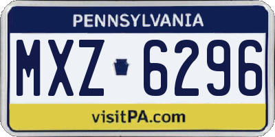 PA license plate MXZ6296