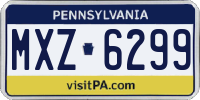 PA license plate MXZ6299