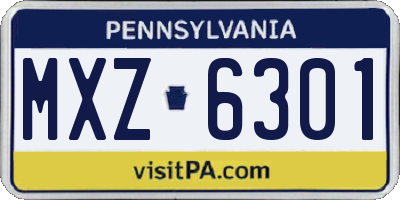 PA license plate MXZ6301