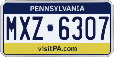 PA license plate MXZ6307