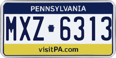 PA license plate MXZ6313