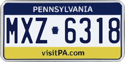 PA license plate MXZ6318
