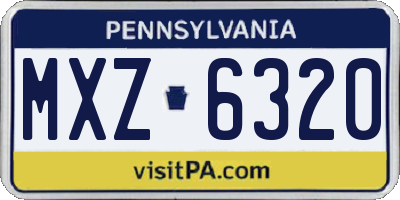 PA license plate MXZ6320
