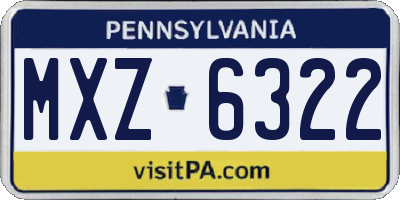 PA license plate MXZ6322