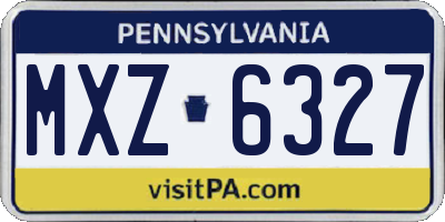 PA license plate MXZ6327