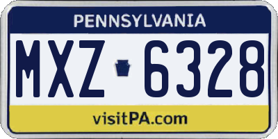 PA license plate MXZ6328