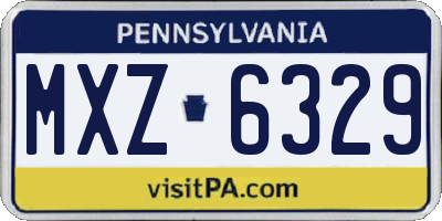 PA license plate MXZ6329