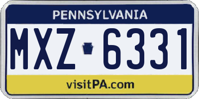 PA license plate MXZ6331