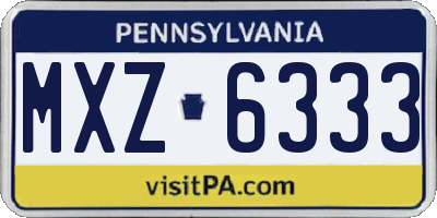 PA license plate MXZ6333