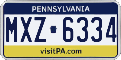 PA license plate MXZ6334
