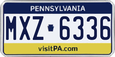 PA license plate MXZ6336
