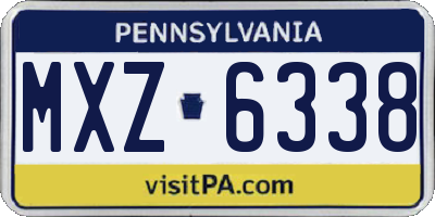 PA license plate MXZ6338