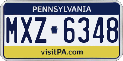 PA license plate MXZ6348