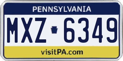 PA license plate MXZ6349