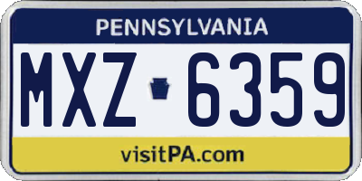 PA license plate MXZ6359