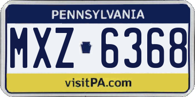 PA license plate MXZ6368