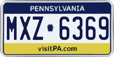PA license plate MXZ6369