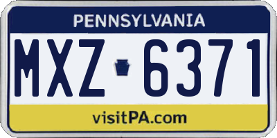 PA license plate MXZ6371