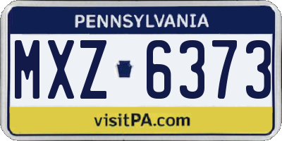 PA license plate MXZ6373