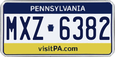 PA license plate MXZ6382
