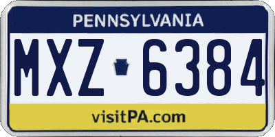 PA license plate MXZ6384