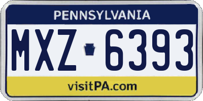 PA license plate MXZ6393