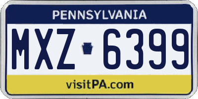 PA license plate MXZ6399