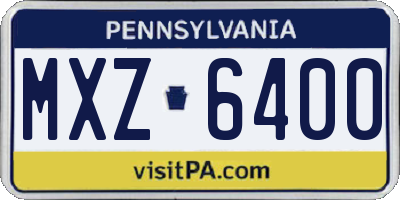PA license plate MXZ6400