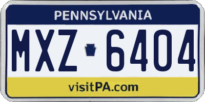 PA license plate MXZ6404