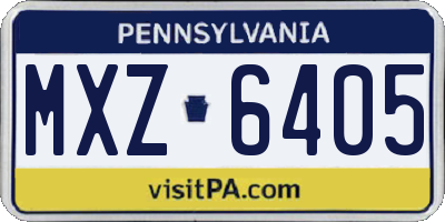 PA license plate MXZ6405