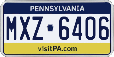 PA license plate MXZ6406