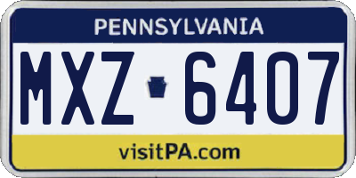 PA license plate MXZ6407