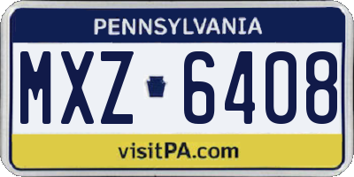 PA license plate MXZ6408