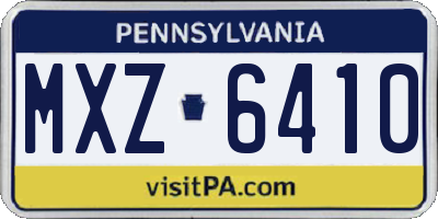 PA license plate MXZ6410